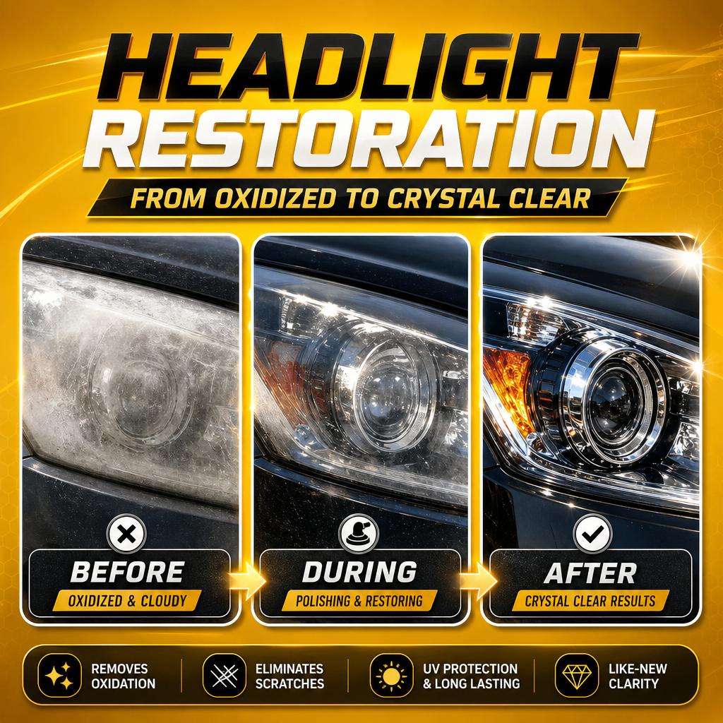 Glod Ride Headlight Coating Agent Restoration Fluid Oxidation Remover Lens Cleaner Refurbisher Quick-Drying Scratch-Resistant Liquid Remove Oxidation Enhance Protection for Car automotive care