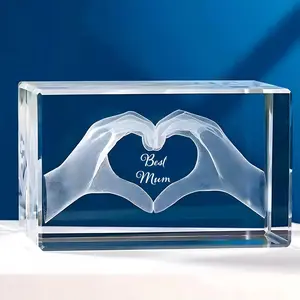 Personalized 3D Crystal Gift Box, Unique Birthday Present for Dad Daughter Son Lover, Home Decor Novelty Item, Perfect Holiday Gift