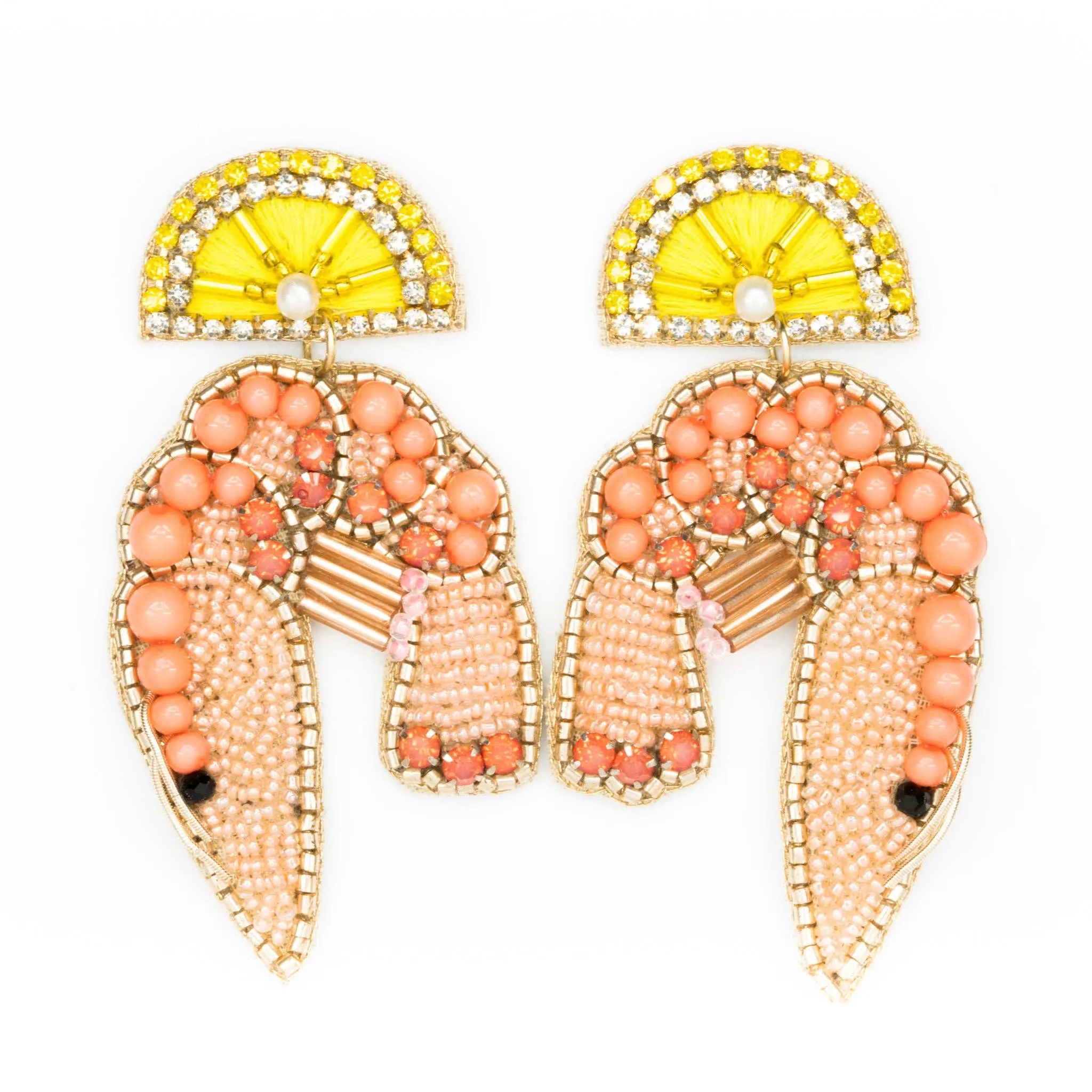 Shrimp Cocktail Earrings - Elegant Design with Shrimp Accents, Lightweight and Flexible Style
