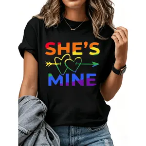 100% Cotton Lesbian Matching Shirts, Lesbian Couple Matching Shirts, She's Mine, I'm Hers, LGBT Couple Shirts, Girlfriend Matching T-Shirts, Pride T-Shirts