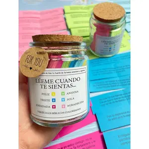 1pc Multicolor Bible Verse Glass Canister - Christian Religious Themed Item with Color-Coded Verses, Emotional Support Pick for Women, Ideal for Wedding, Bible Study Use