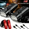 2 Sets (8 LEDs Total) Ultra Bright System - 1200mAh USB Lights with 3-Speed Front Headlight & 4-Speed Tail, USB- for Road/Mountain, Night Cycling, Compatible with