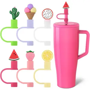 Straw Cover Compatible with Brumate Era 40 oz/30 oz Tumbler, 6PCS Colorful Straw Cover Cap Straw Protectors Compatible with Stnaley Cups 12mm Straw Accessories