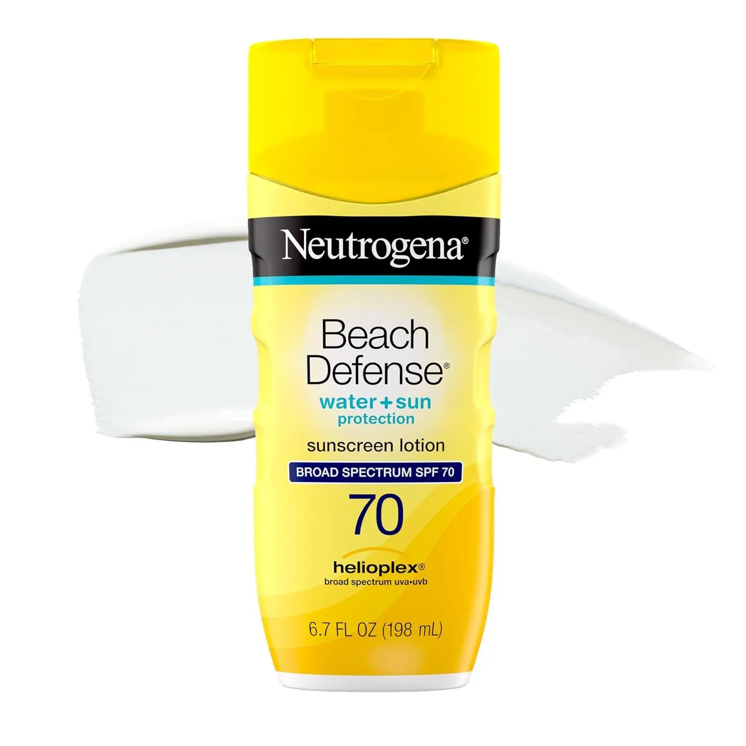 Neutrogena Beach Defense Sunscreen Lotion, SPF 70, 6.7 fl. oz | Face & Body, Broad Spectrum for UVA/UVB Protection, Lightweight Sunscreen, Water-Resistant up to 80 Minutes, Beach-Strength