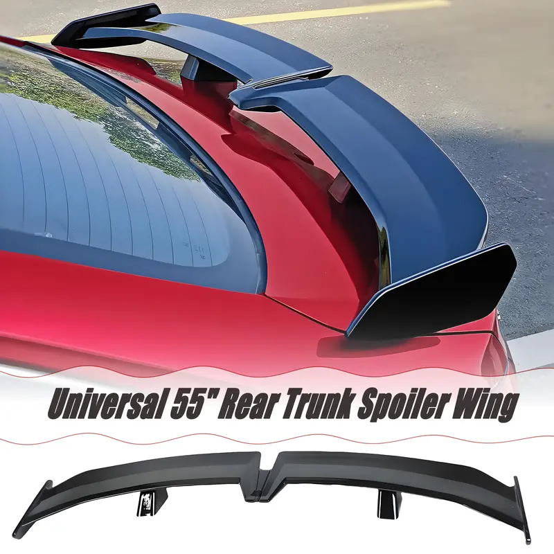 MUSAISI Universal 55" Rear Trunk Spoiler Wing For Sedan Coupe GT Racing Spoiler DeckLid Lip Exterior Accessories