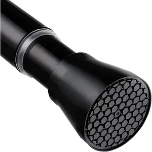 Black Adjustable No Drill Spring Tension Curtain Rod 28-52 Inches 7/8" Diameter Anti-slip Heavy Duty for Shower Bathroom Window Kitchen Closet Doorway