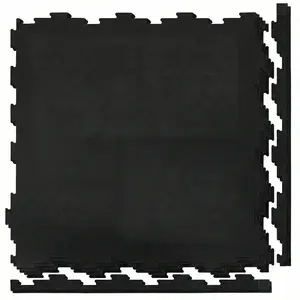 4 Pack Interlocking 22.5" x 22.5" Rubber Mat 1/2" Thick Eco-Friendly Gym Tiles for Commercial & Home Use