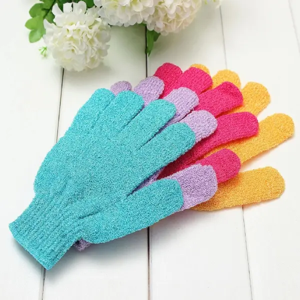 PACK OF 12 Exfoliating Spa Bath Scrub Gloves Loofa Body Scrubber Glove For Men And Women in Assorted Colors