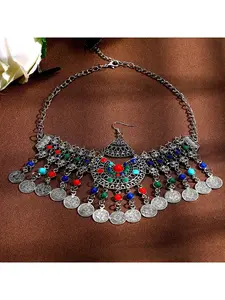 Bohemian retro ethnic style coin fringe forehead chain exotic vintage forehead ornament hair accessory