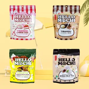 POCAS Hello Mochi Daifuku 8.5oz Strawberry Cheesecake, Tiramisu, Dubai Chocolate & Boba Milk Tea Individually Wrapped Gluten-Free Japanese Snack Soft Chewy Dessert