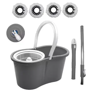 360° Spin Mop and Bucket Set for Home, Wet Floor Cleaning Mop with 4 Microfiber Mop Heads, Available in Multiple Color Options.