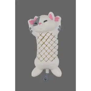 Mesh Flexi Cat Keychain Charm Super Bendy Adorable Design PLA Plastic 4.12 Inches Long Keychain Ready Loop Lightweight Durable
