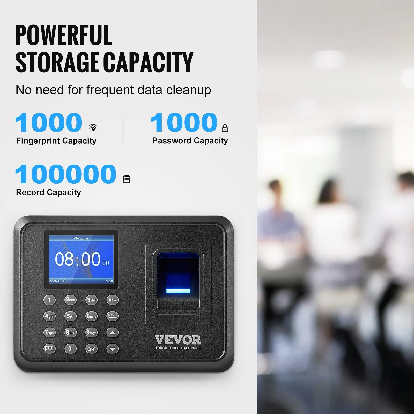Spring new arrivals Time Clock, Fingerprint Time Clocks for Employees Small Business, Biometric Time Clock with USB Drive, Automatic Punch in/Out, No Monthly Fees