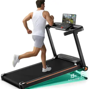 Foldable Treadmill for Home Workout, 0-15% Auto Incline, 3.5HP Quiet Brushless Motor, Easy to Install & Use Home Gym/Gym/Exercise Equipment