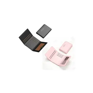 2-Pack Wallet Card Holder ID Organizer, Unisex Tri-Fold Magnetic Shield, All-Season Casual Design, Combines Wallet & License Case
