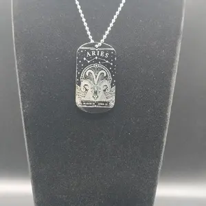 Unisex Aries Double-Sided Pendant Necklace
