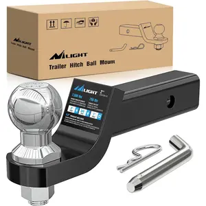 Nilight Trailer Hitch Ball Mount with 2-5/16Inch Trailer Ball & 5/8" Hitch Pin Clip Fits 2-Inch Receiver 7500 lbs 2" Drop, Ball And Pin Kit, Gross Trailer Weight