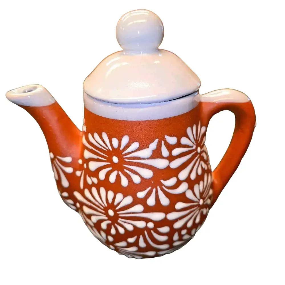 Handmade Terracotta Coffee Pot from Puebla Mexico - Lead-Free for Long-Lasting Hot Coffee - Perfect for Kitchen Storage and Serving