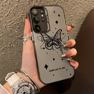 Black Bow Phone Case Cover for Samsung GalaxyA11/A12/A13/A14/A15/A20/A21S/A22/A23/A24/A25/A30/A30S/A31/A32/A33/A34/A35/A50/A52/A53/A54/A55/A70/A71/A72/S10/S10+/S20/S20Ultra/S21/S21Fe/S22/S22Ultra/S23/S24 25 26 FEashionable, Advanced, Anti-Fouling