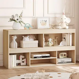 Garvee Kids Bookshelf With Drawer And 5 Cubbies – 2-Tier Wooden Organizer – Educational Bookcase For Playroom Bedroom Nursery Or Learning Area – Sturdy Children's Storage Shelf