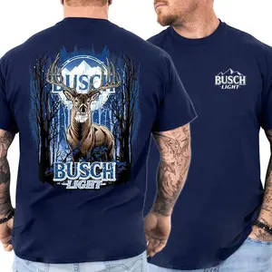 Busch Light Deer Hunting Double-Sided TShirt - Unisex Tee for Beer Lovers, Whitetail Buck Fans & Outdoor Enthusiasts, Menswear Top