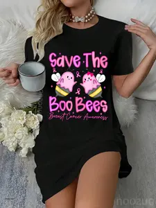 Save The Boo Bees Funny Breast Cancer Awareness Halloween Dress