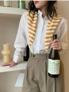 New versatile classic striped triangular scarf for women, fashionable knitted scarf, neck warmer, headband, and shoulder drape, Casual Soft Scarf