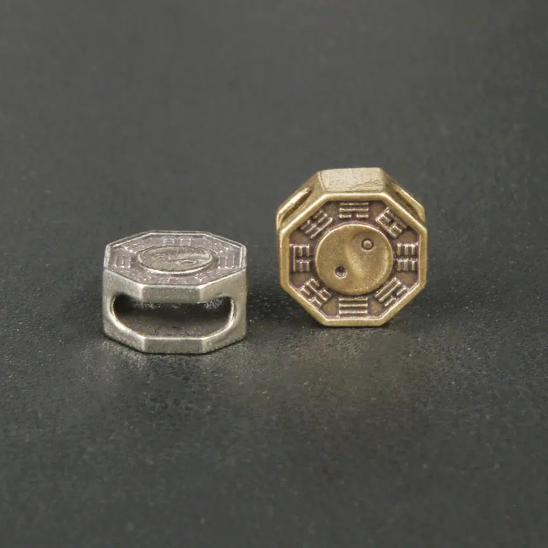 Brass Tai Chi Bagua Knife Bead: Premium EDC Paracord Pendant for DIY Bracelets & Lanyards | Unique Outdoor Accessory