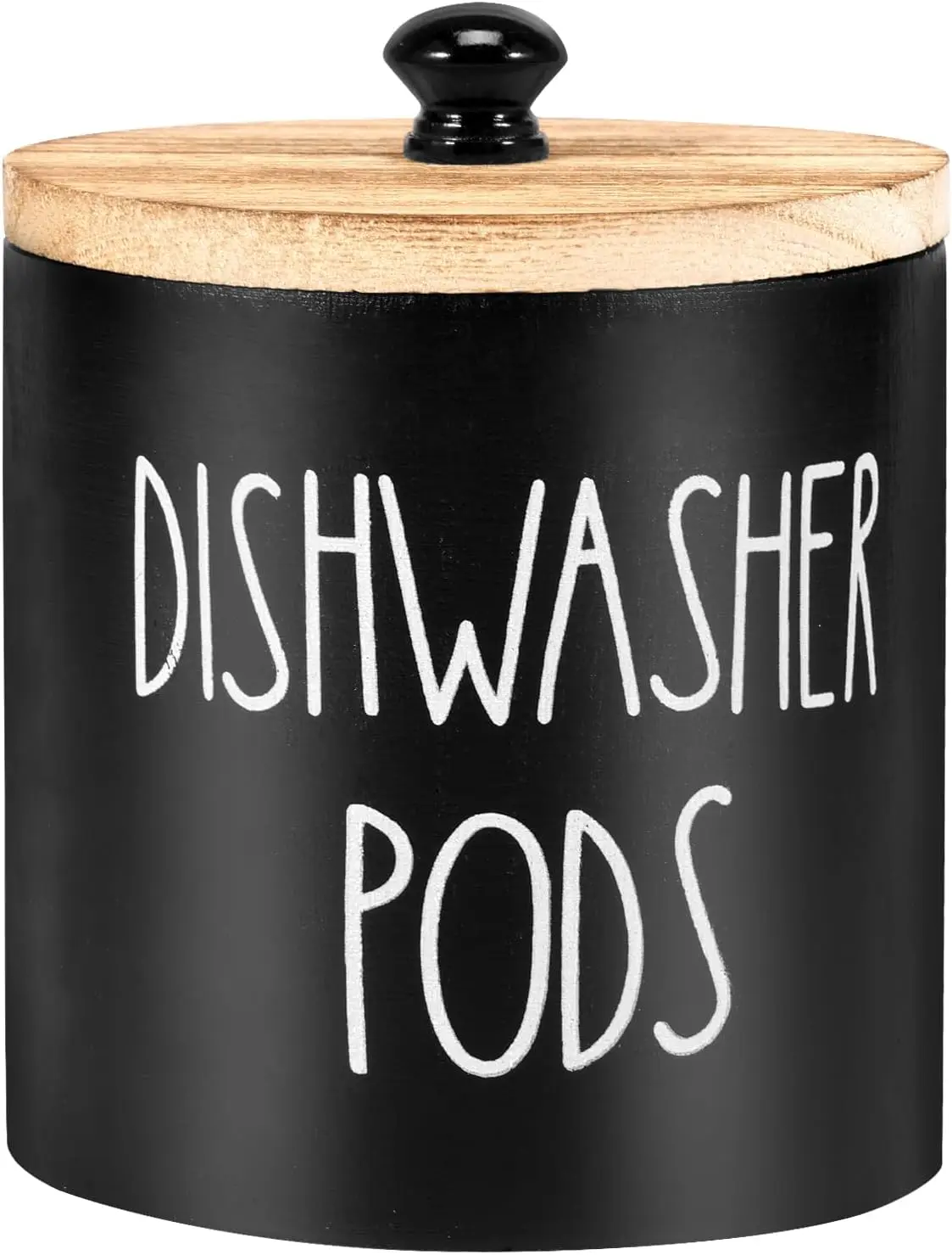 Dishwasher Pod Container, Dishwasher Pod Holder with Lid Stylish Dishwasher Tablet Container Wide Opening Dishwasher Pod Storage Round Shape Dishwasher Pod Organizer for Home Kitchens (Black)