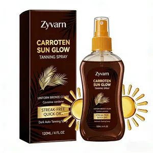 Carrot-Infused Tanning Oil Spray, Tan Accelerator, Tanning Booster, Beta-Carotene, Silky Moisturizing, 4fl.oz, Liquid Form, No Flammable Properties