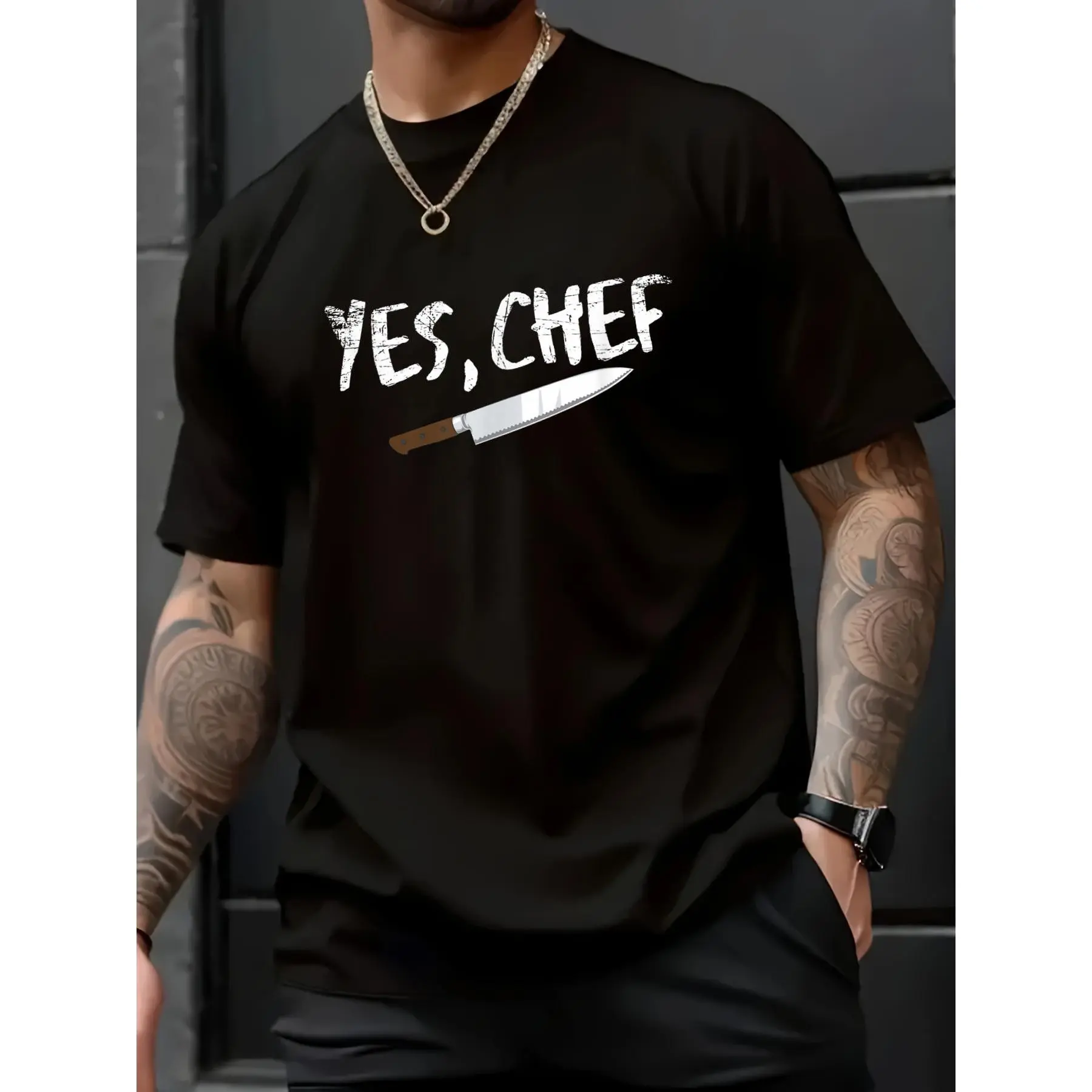 100% Cotton Unisex Yes Chef Funny Restaurant Kitchen Cooking T-Shirt - Father’s Day Gift Shirt
