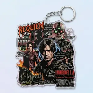 Leon Kennedy Keychain, Resident Evil Requiem Acrylic Charm, Gift for Resident Evil Fans