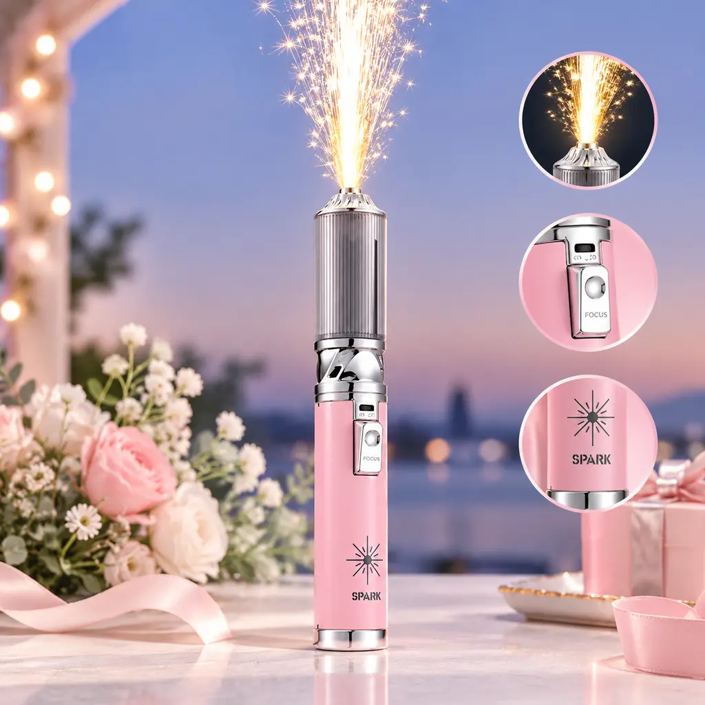 Portable Lightweight Handheld Spark Atmosphere Wand, Rechargeable Party Props Light Stick for Birthday, Wedding Photo Decor, Camping & Hiking Camp Kitchen Use