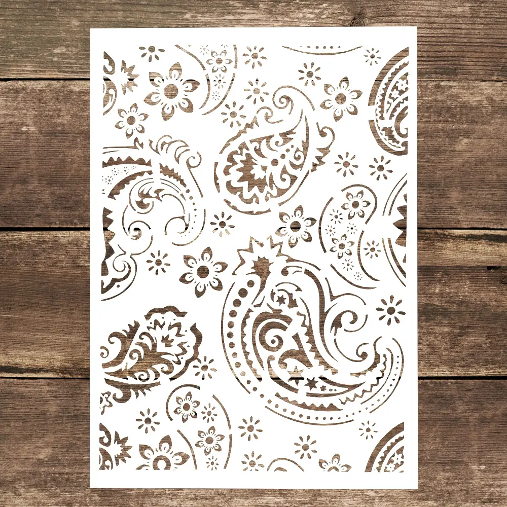 A4 Floral Hollow Out Painting Template, Decorative Reusable Template Painting Stencils, DIY Decorative Art Supplies for Scrapbooking & Crafts, Stickerless