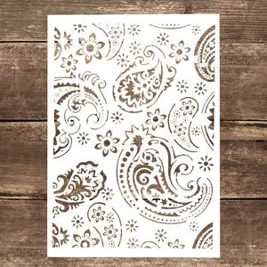 A4 Floral Hollow Out Painting Template, Decorative Reusable Template Painting Stencils, DIY Decorative Art Supplies for Scrapbooking & Crafts, Stickerless