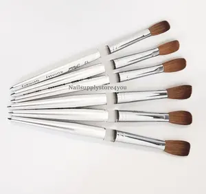 Petal Kolinsky Silver Handle Professional Acrylic Powder Nail Brush  (CRIMPED)