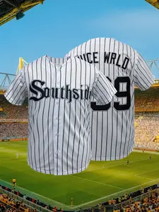 Men's Stitched Baseball Jersey,# 999 Casual Short Sleeve V Neck Breathable Sports Baseball Shirt Unisex, Loose Fit All Season Wear, Outdoor Training & Daily Wear