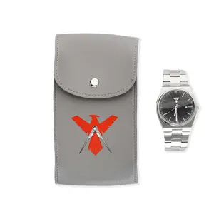 Watch Sleeve Case - Luxury Grey Leather Watch Holder