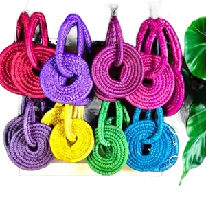 Hand Made Raffia Earrings - Colorful Handcrafted dope Design Earrings in Assorted Colors