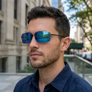 Outdoor Sport Sunglasses for Men Women TR90 Rimless Frame Running Fishing Cycling Driving Sun Glasses