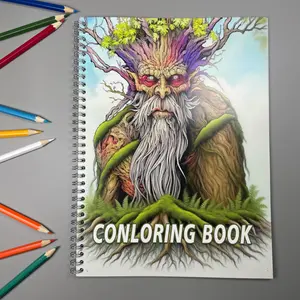 Fantasy Tree Spirit Coloring Book with Hard Cover for Creative Coloring Enthusiasts and Fantasy Theme Lovers