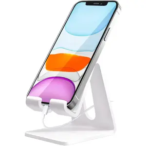 Cell Phone Stand, Portable Phone Holder, White Phone Stand for Desk, Compatible with Phone16 15 14 13 12 Pro Max Mini 11 Plus, , Android Smartphone, Pad, Tablet, Desk Accessories