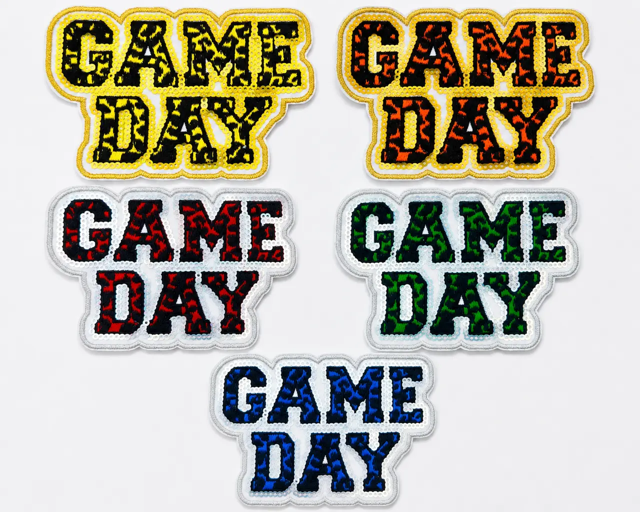 Animal Print Sequin Game Day Hat Patch – Embroidered Sparkle Patch