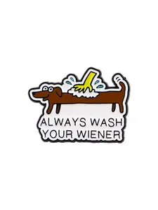 Adorable Sausage Dog & Quote Pin, Simple Cartoon Design Zinc Alloy Badge, Backpack Decoration, Cute  Accessory, Clip, Durable Metal Pins