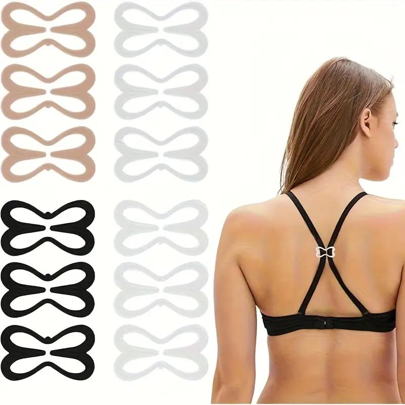 5pcs Dragonfly Pattern Invisible Bra Strap Clips, Adjustable Non-Slip Shoulder Strap Accessories for Travel, Sports, Outdoor, Belts, Back-to- Supplies