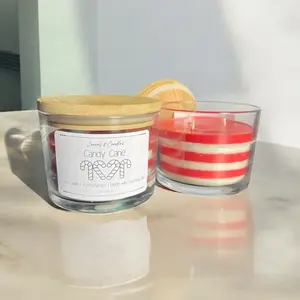 Candy Cane Soy Wax Candle, Christmas Decor, Peppermint Scented Candle, Holiday Candles