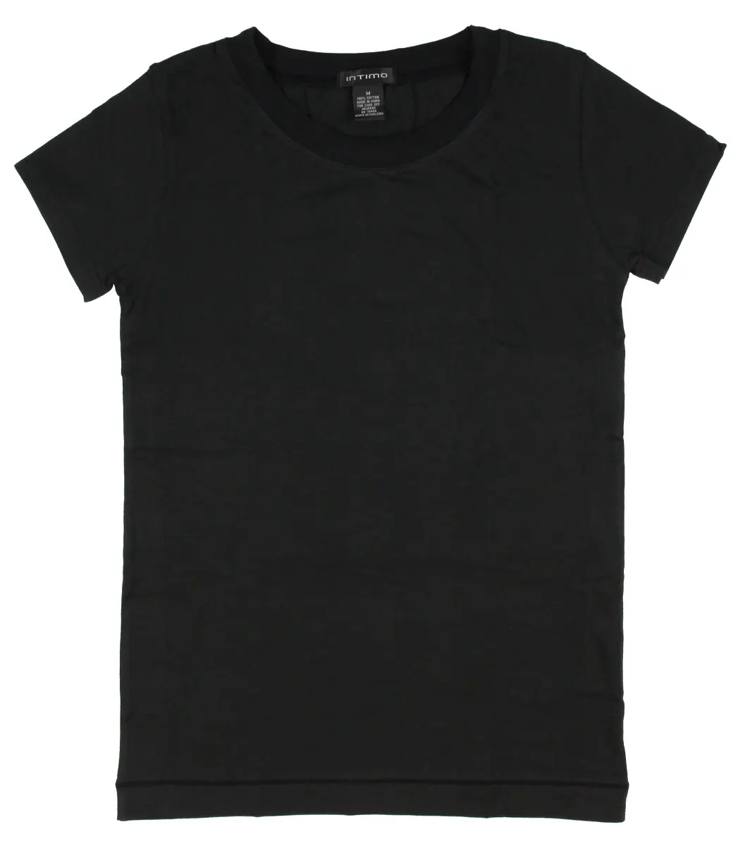 Intimo Women's Cotton-Blend Short Sleeve Crewneck Adult Sleep T-Shirt Loungewear Sleepwear, Basic, Shortsleeve, Solid Pattern