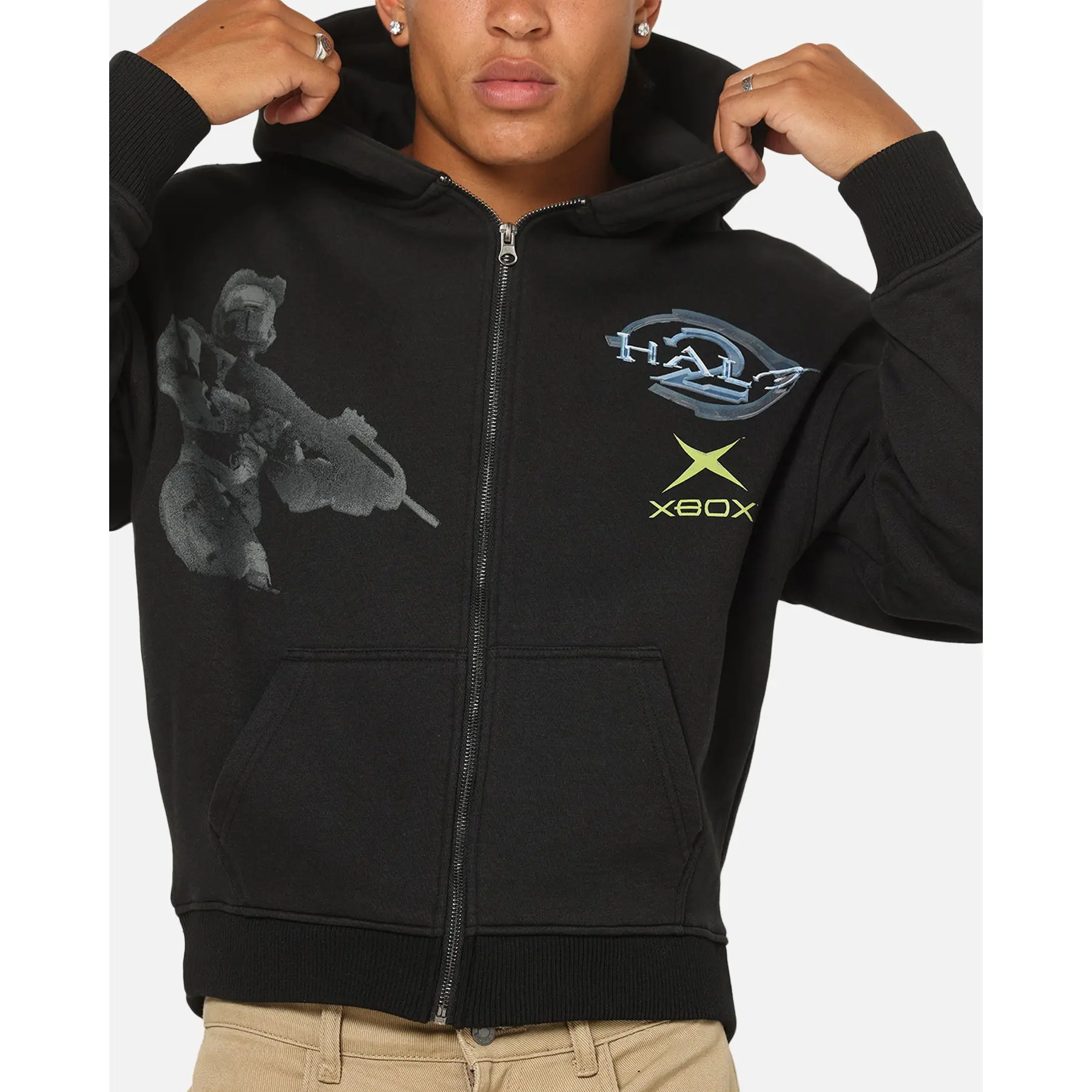 73Studio X Halo 2 Multiplayer Zip Hoodie Vintage Black - TikTok Shop