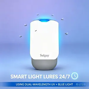 Sulguy Plug-in UVA UV Light Insect Trap, Indoor Silent Physical Sticky Bug Catcher, Eco-Friendly Trapper for Fruit Flies, Gnats, House Flies, Mosquitoes, Moths, Ideal for Household Kitchen, Bedroom