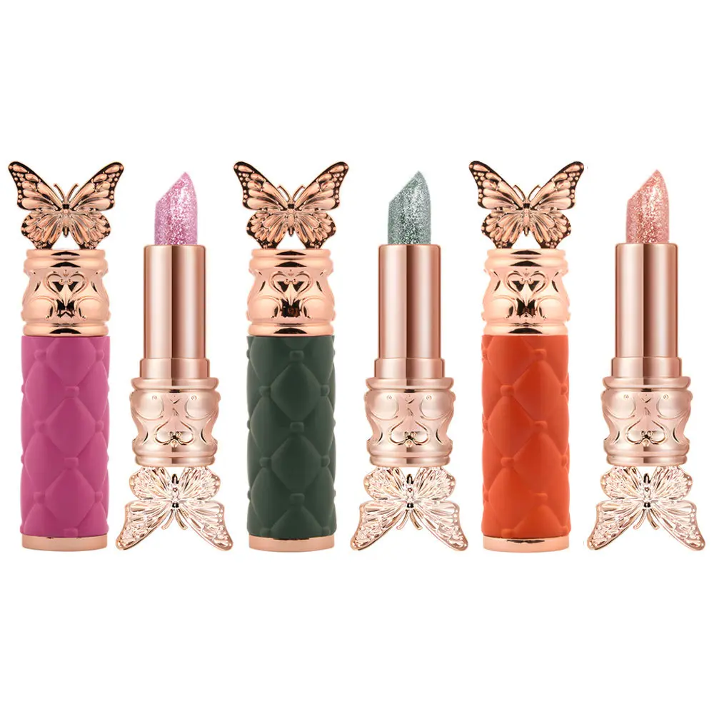 Pearlescent 3-Color Color-Changing Lipstick - Temperature-Responsive, Long-Lasting, Non-Staining, Moisturizing Jelly Lip Balm - Personal Care & Beauty